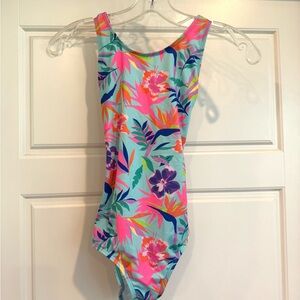 Lands' End Kids Colorful Floral Swimsuit